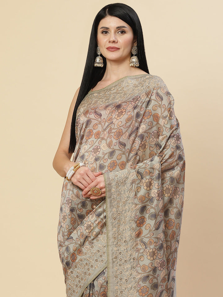Floral Digital Printed Handloom Saree