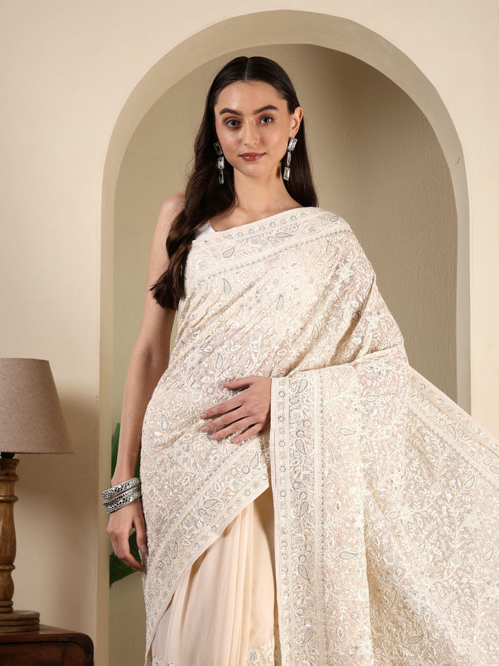 Embroidered Georgette Saree