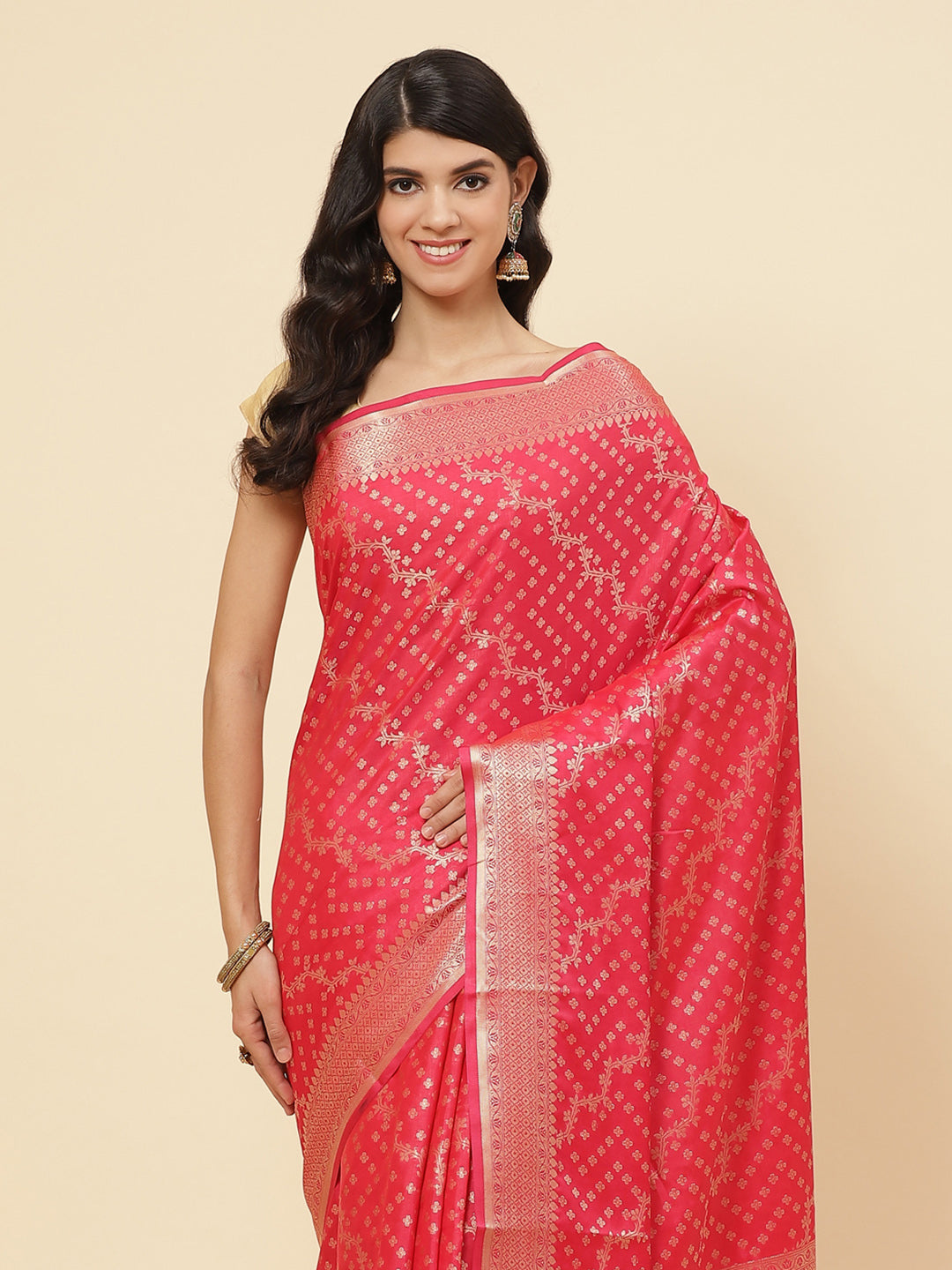 Cotton Saree with Zari Border Booti