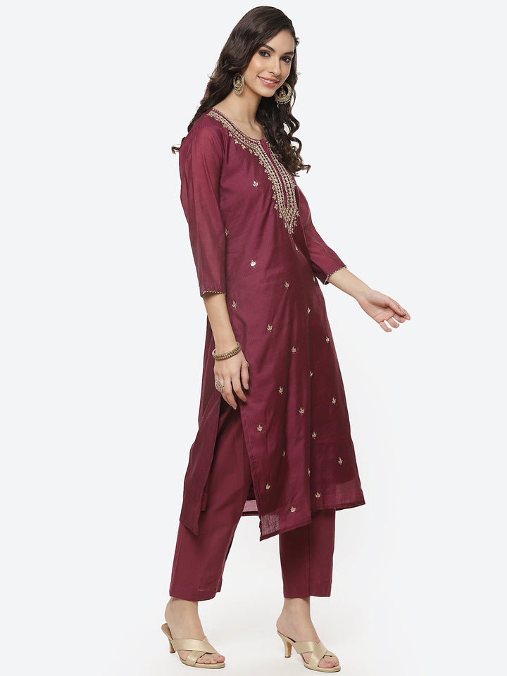 Printed Cotton Kurti With Pant And Dupatta