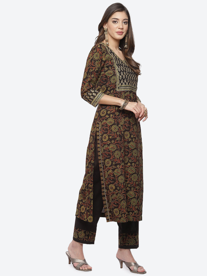 Printed Cotton Kurta With Pant