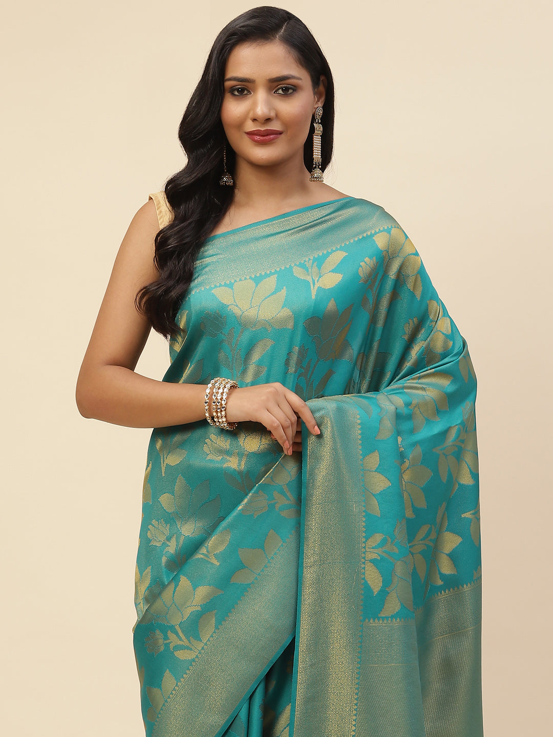 Brocade Zari Jaal Handloom Woven Saree