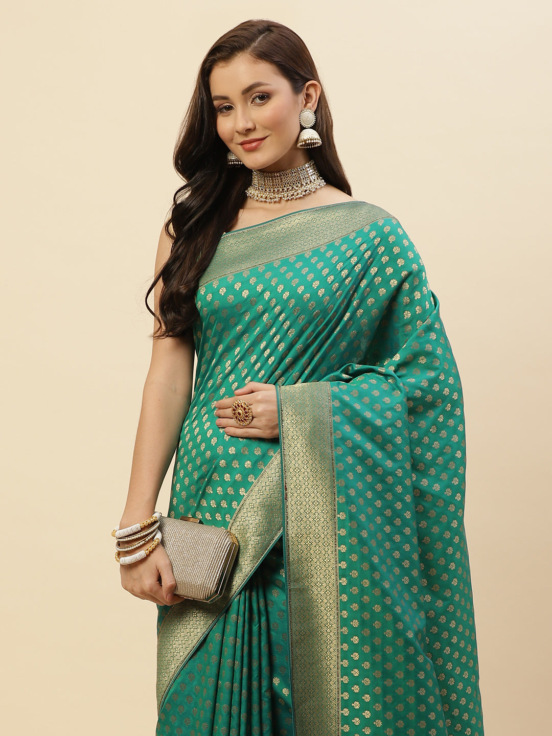 Banarasi Woven Silk Embroidered Saree