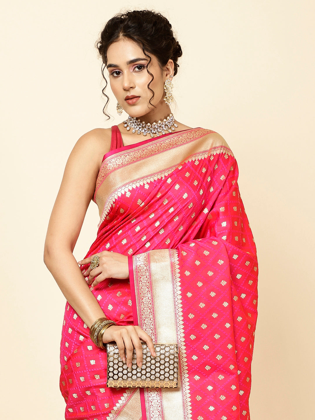 Zari Border Woven Banarsi Saree