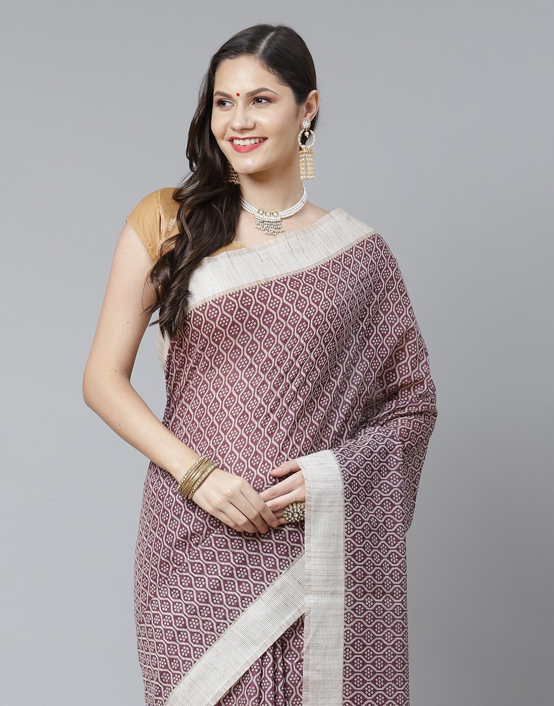 Abstract Cotton Print Saree