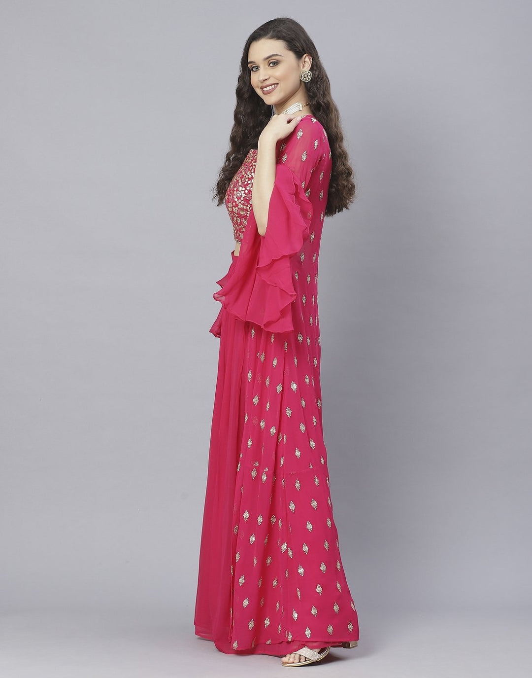 Rani Georgette Salwar Kameez with Shrug