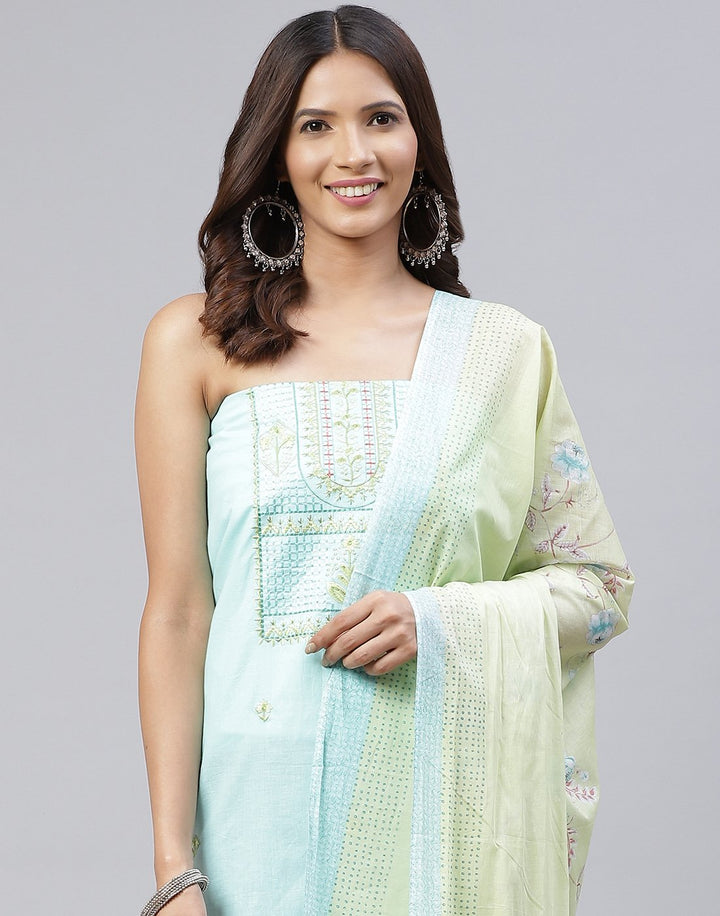 Cotton Embroidered Suit Piece