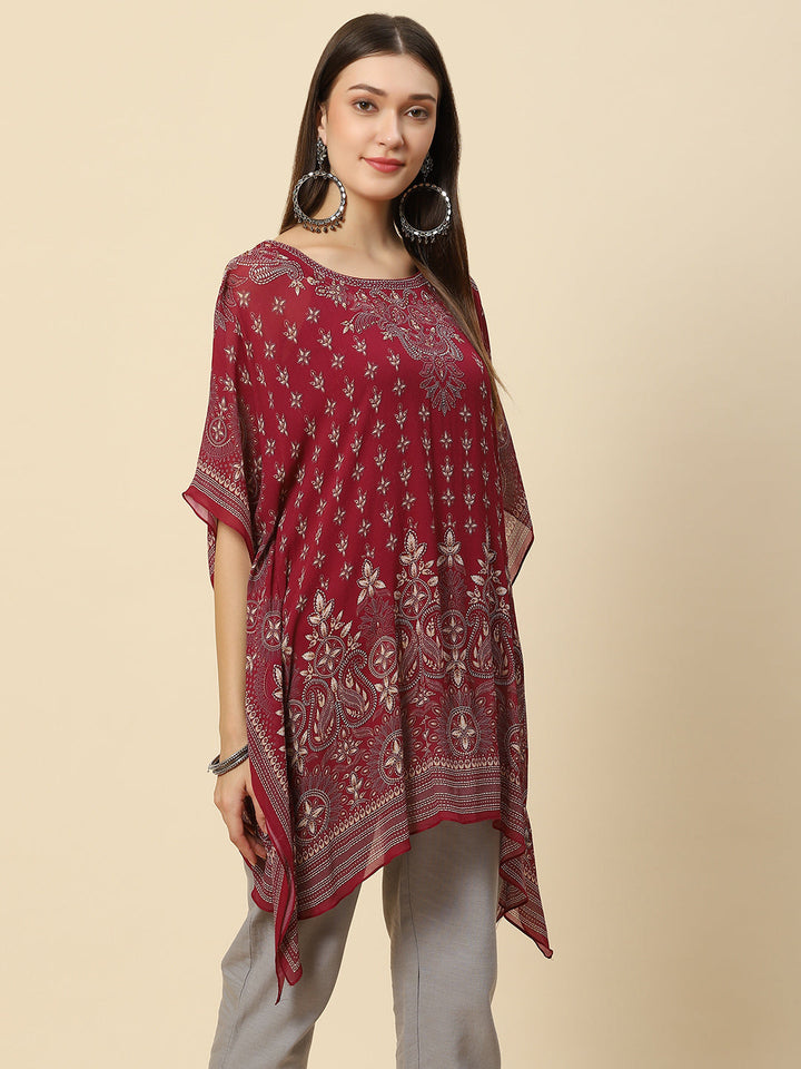 Digital Printed Georgette Kaftan Kurta