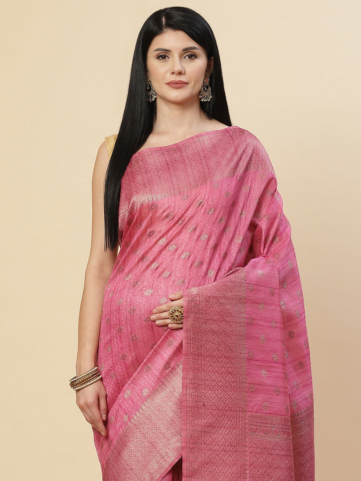 Zari Booti Tussar Woven Saree