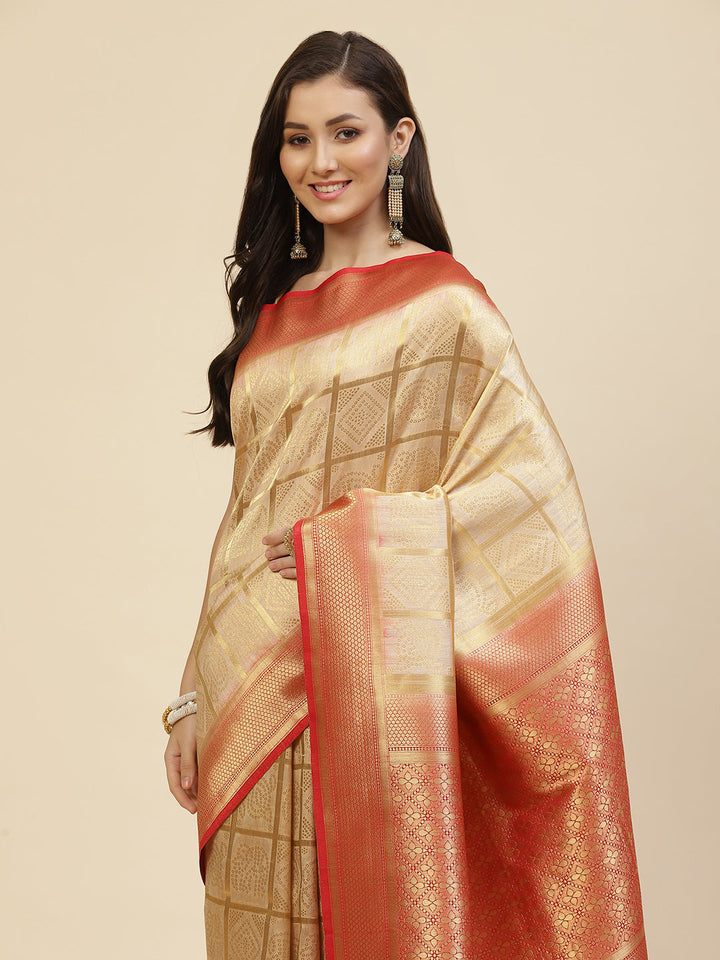 Bandhej Handloom Woven Saree