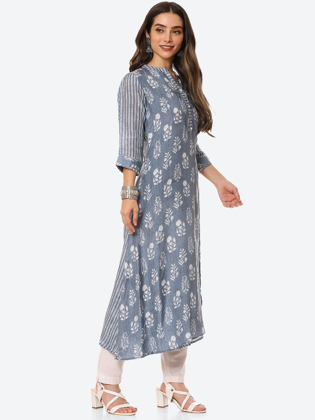 Floral Printed Muslin Kurta