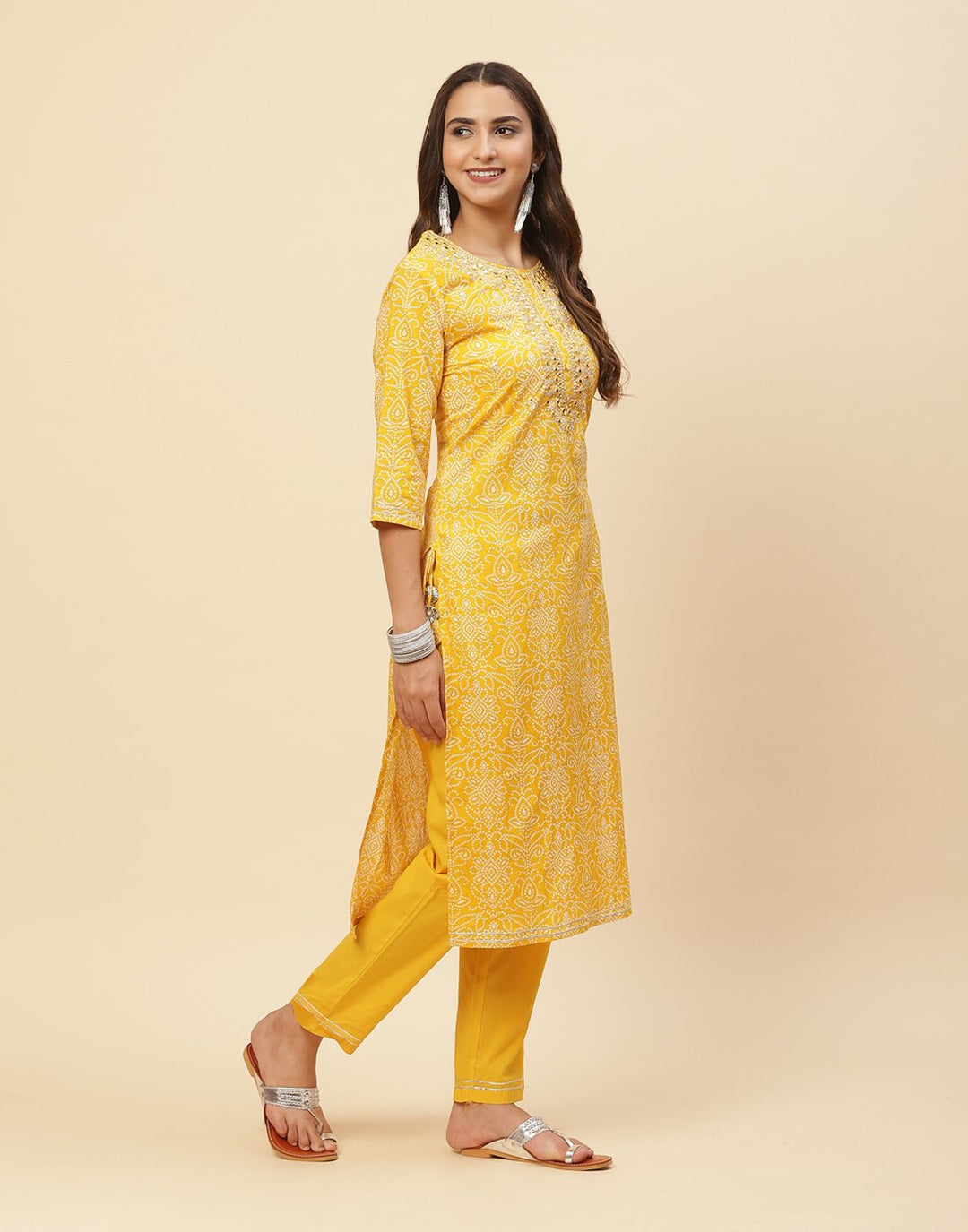Embroidered Cotton Kurti With Pant