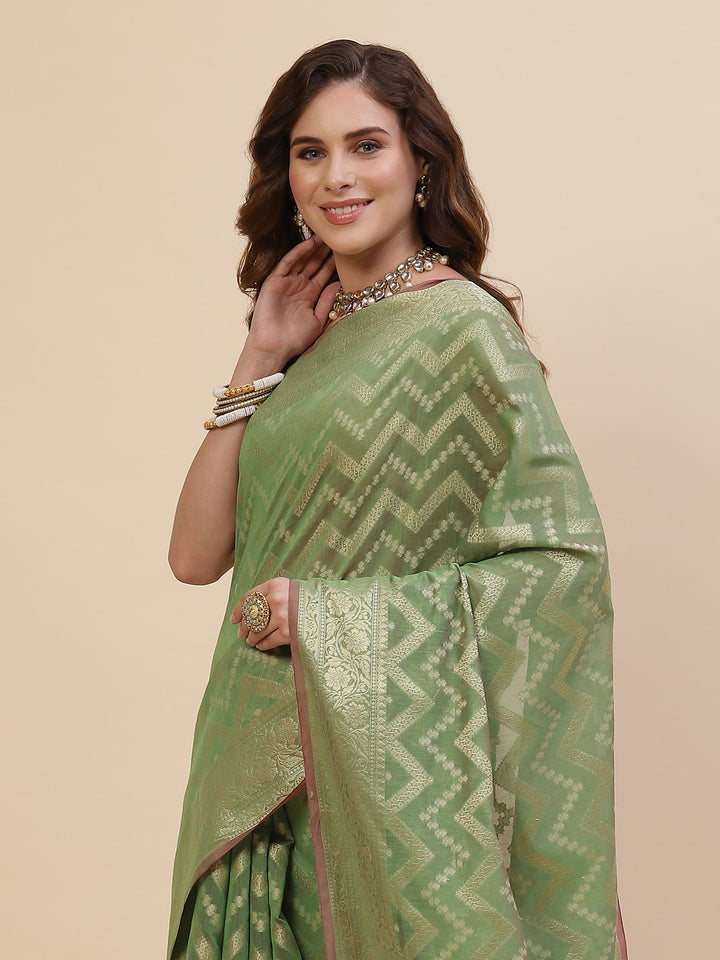 Zari Jaal Cotton Woven Saree