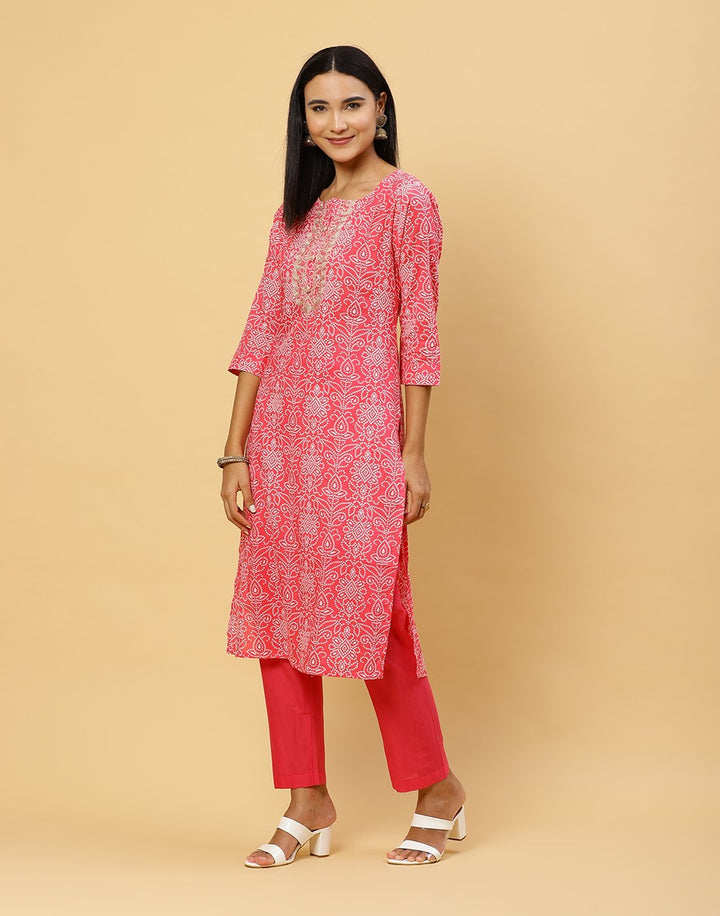 Printed Cotton Kurti With Pant