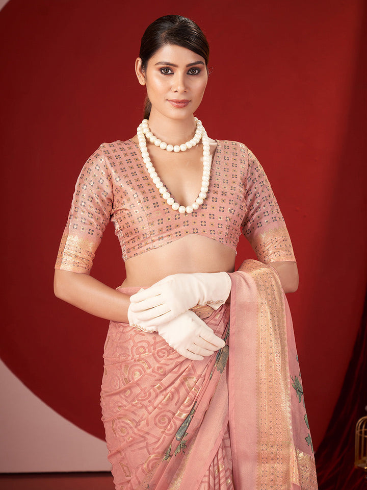 Zari Border Georgette Saree