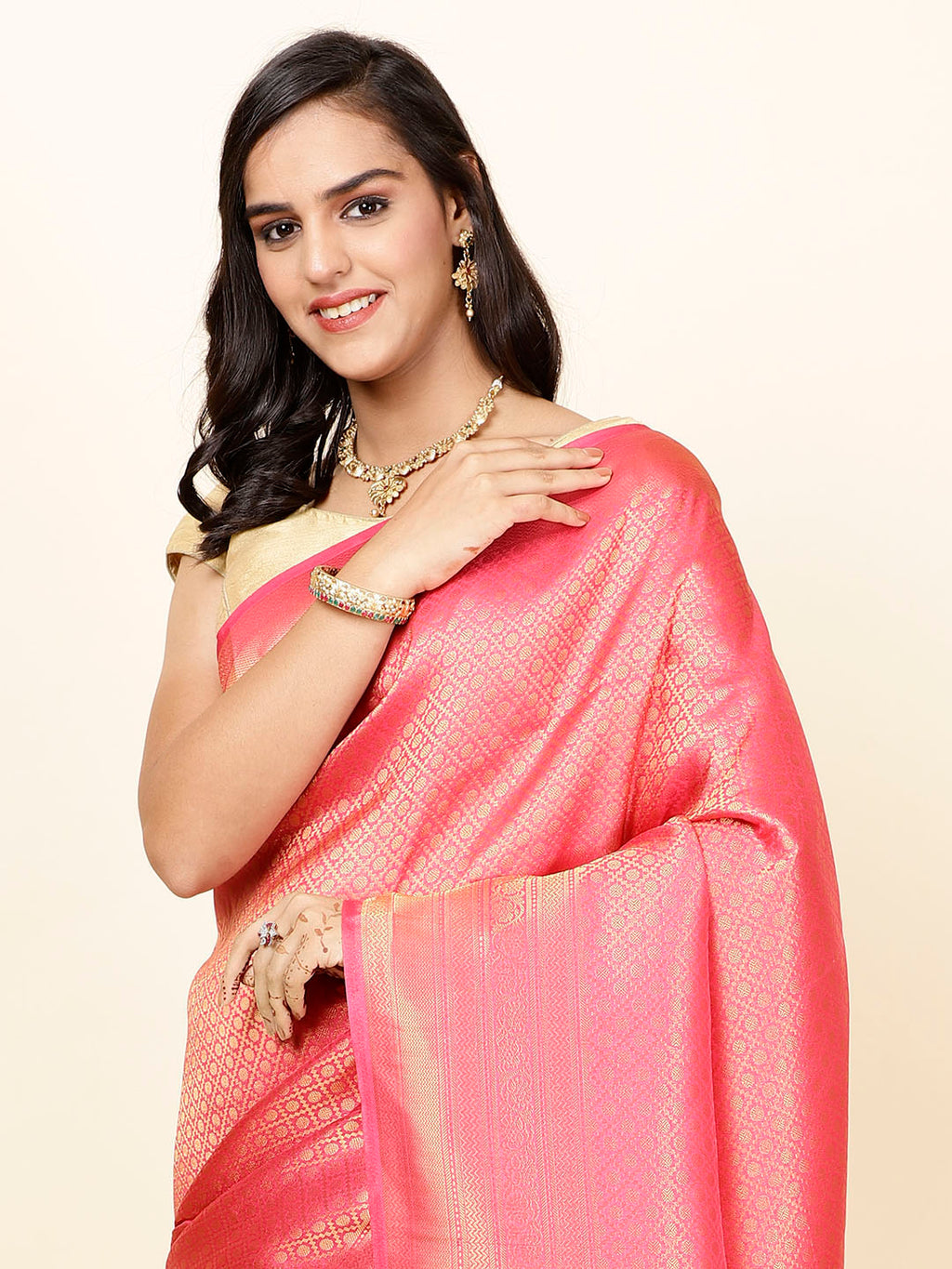 Zari Jaal Woven Handloom Saree