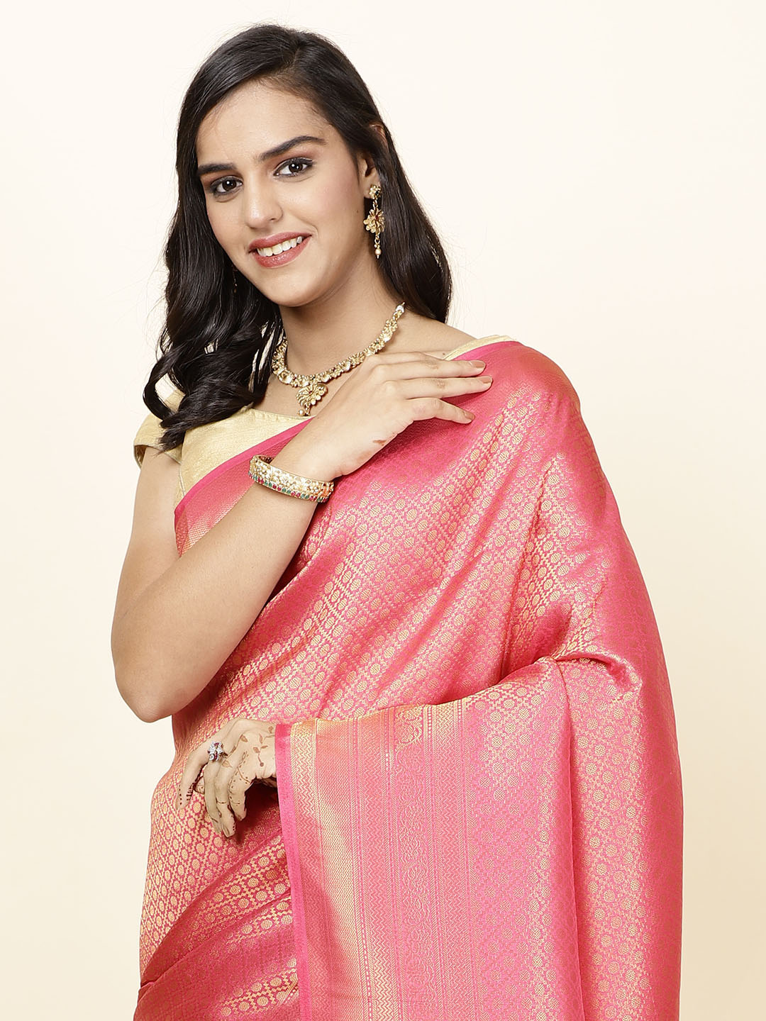 Zari Jaal Woven Handloom Saree