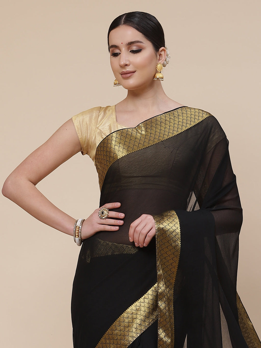 Chiffon Plain Saree