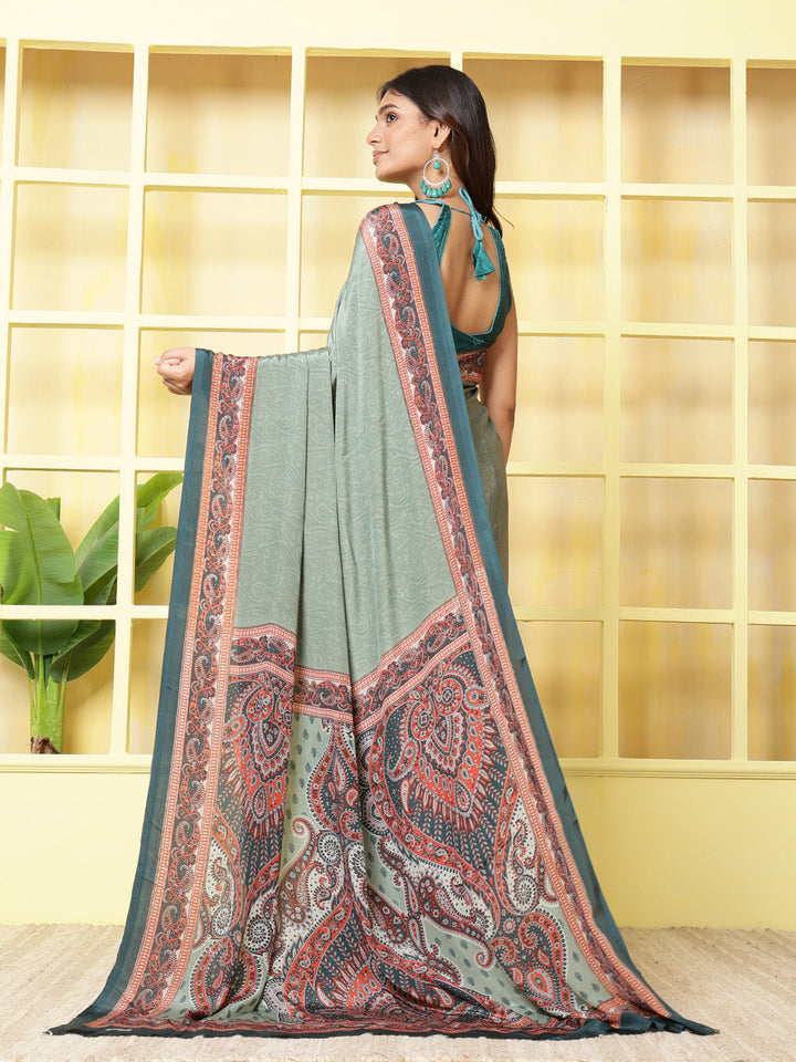 Digital Printed Crepe Saree
