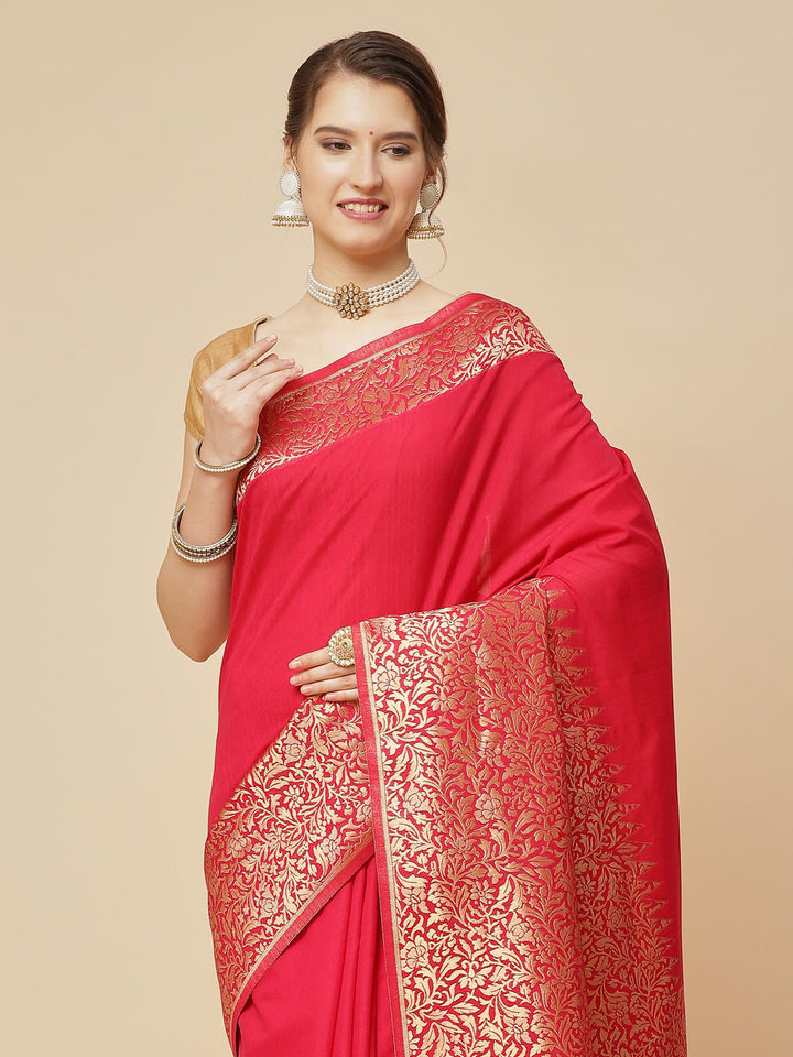 Brocade Zari Jaal Art Handloom Woven Saree