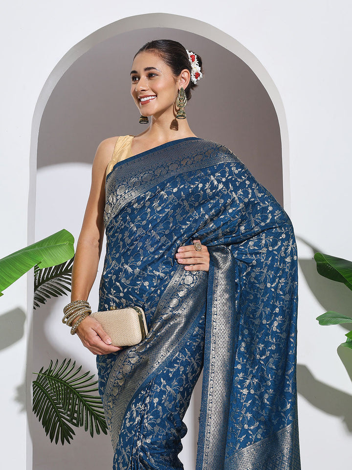 Zaari Jaal Woven Crepe Saree