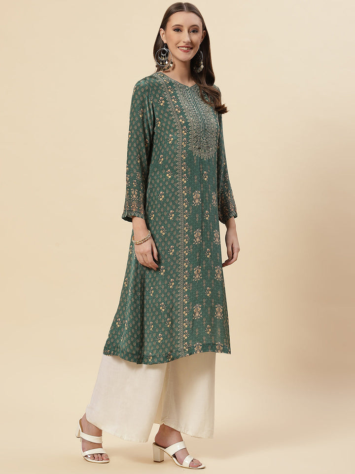 Printed Crepe Kurta