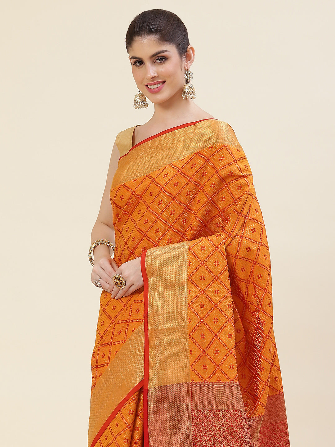 Geometric Woven Handloom Saree