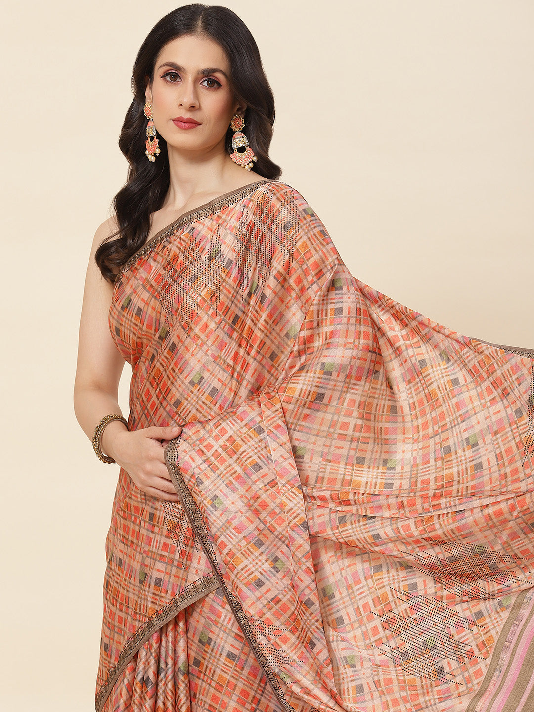 Digital Printed Satin Saree