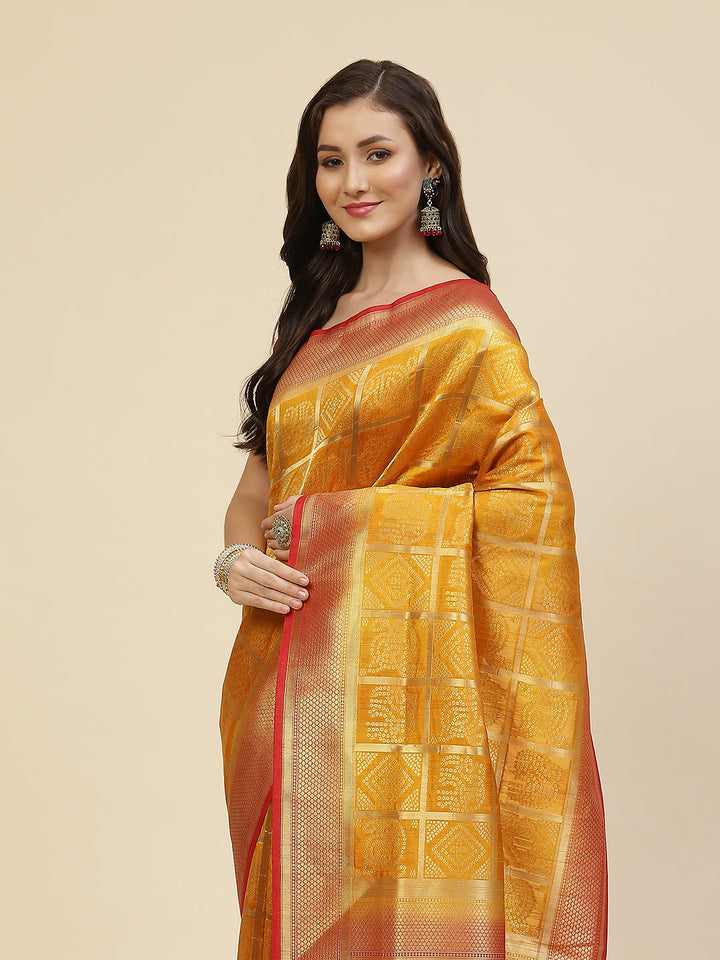 Bandhej Handloom Woven Saree