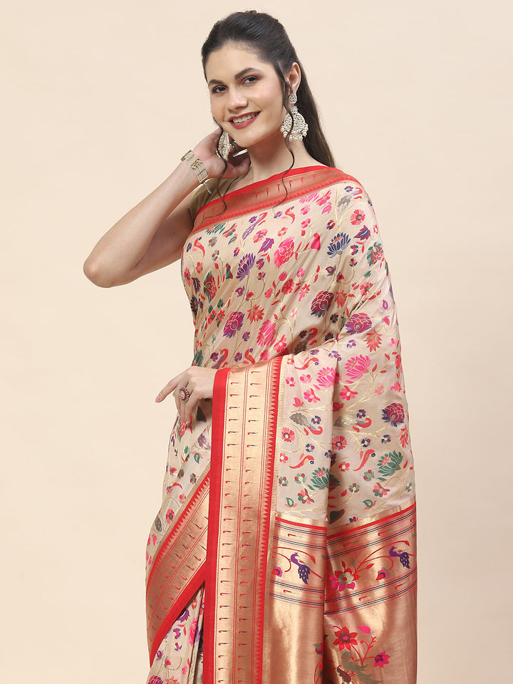 Zari Jaal Woven Handloom Saree