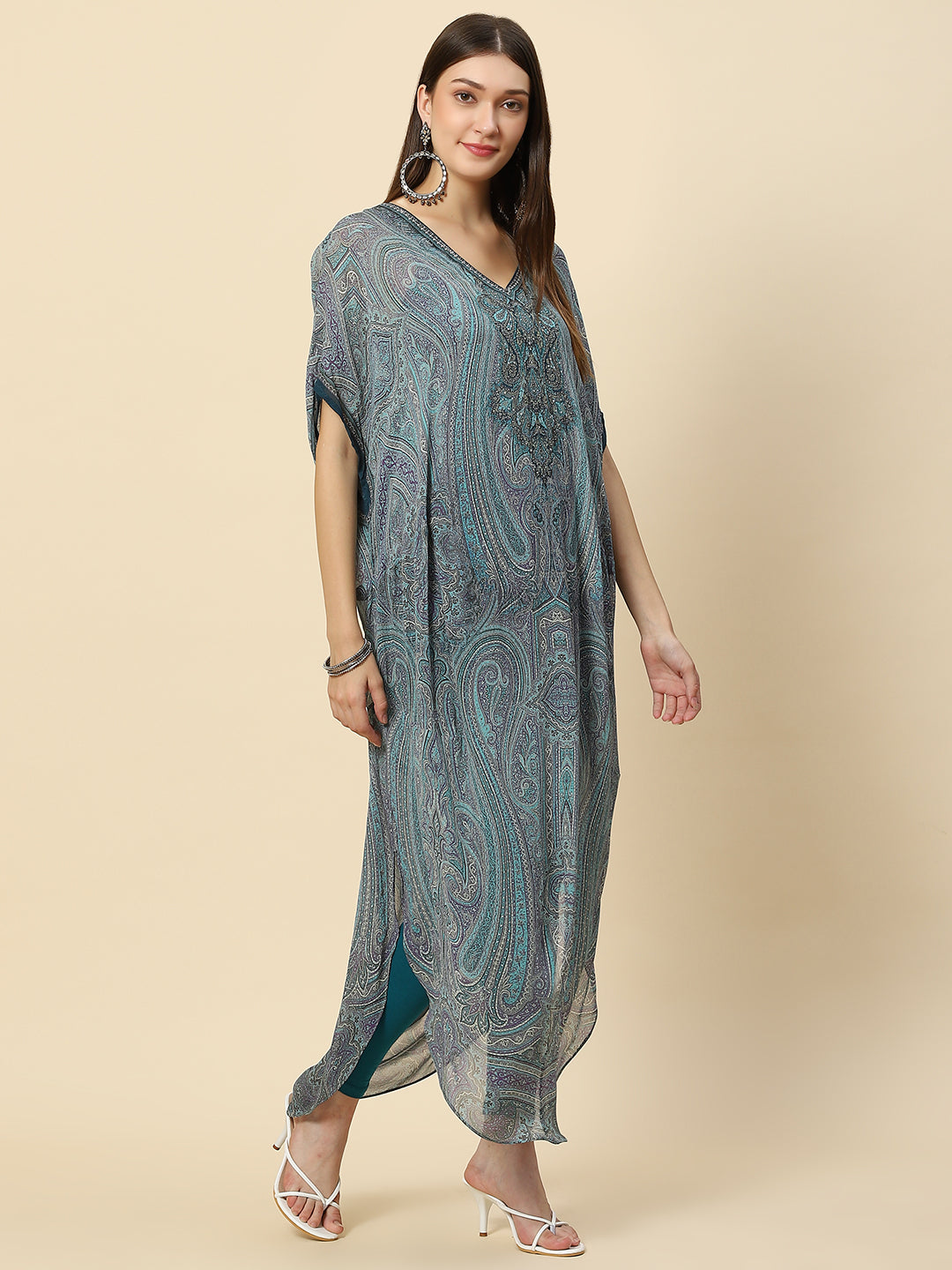 Digital Printed Georgette Kaftan Kurta