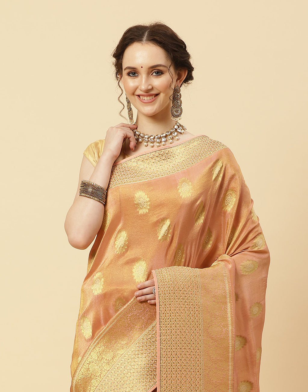 Embroidered Banarasi Kota Tissue Saree