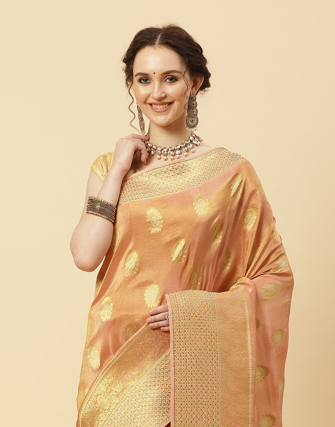 Embroidered Banarasi Kota Tissue Saree