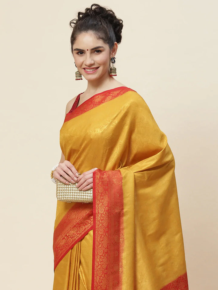 Floral Zari Jaal Woven Saree