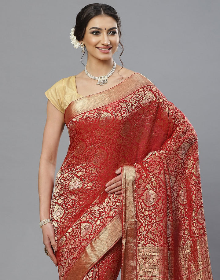 Zari Jaal Crepe Saree