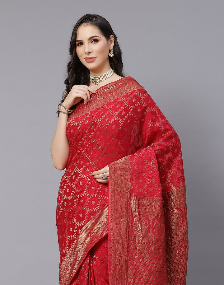 Zari Jaal Crepe Saree