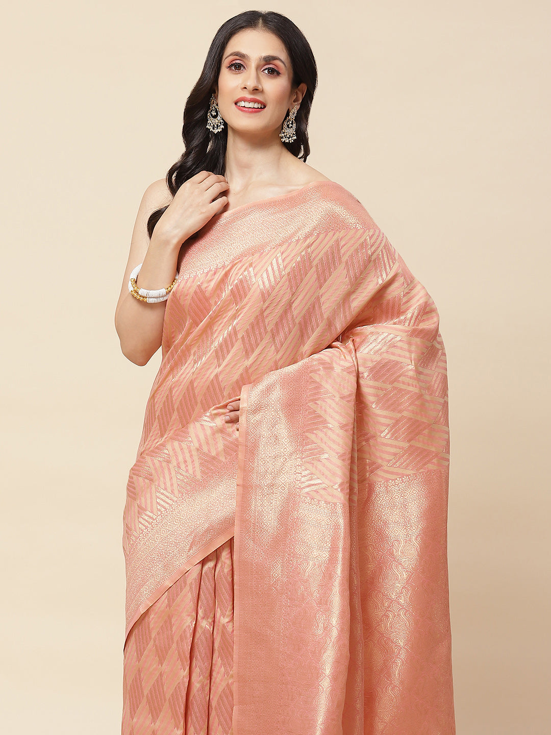 Zari Jaal Woven Cotton Saree