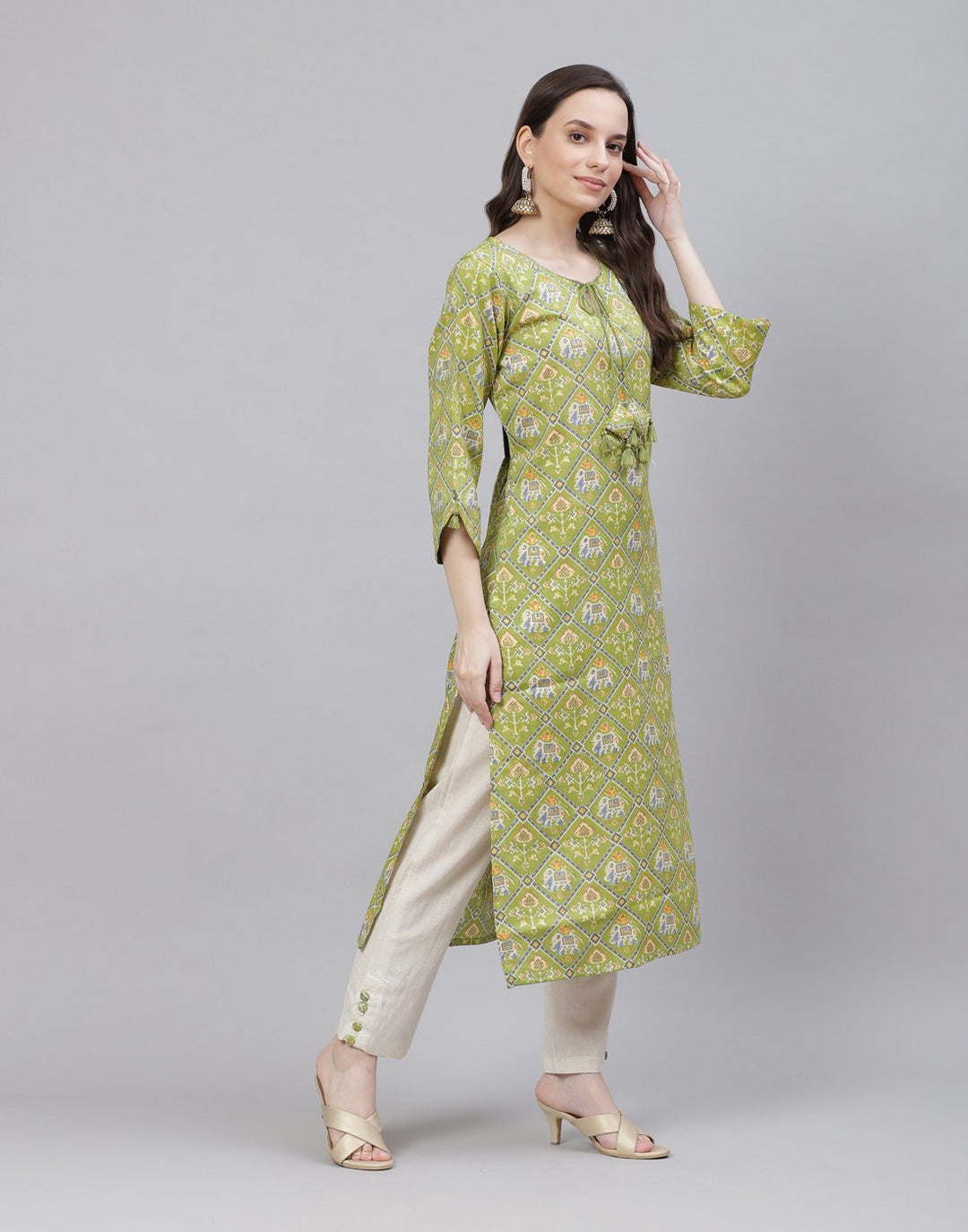 Printed Rayon Kurti With Pant