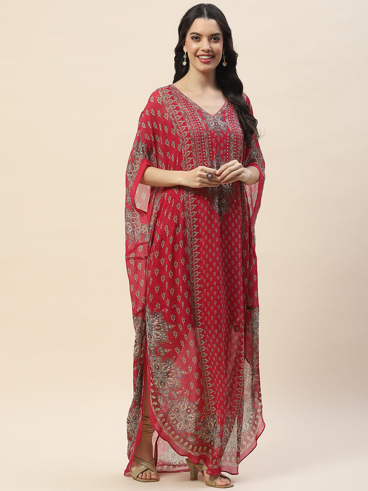 Digital Print Georgette Kaftan Kurta