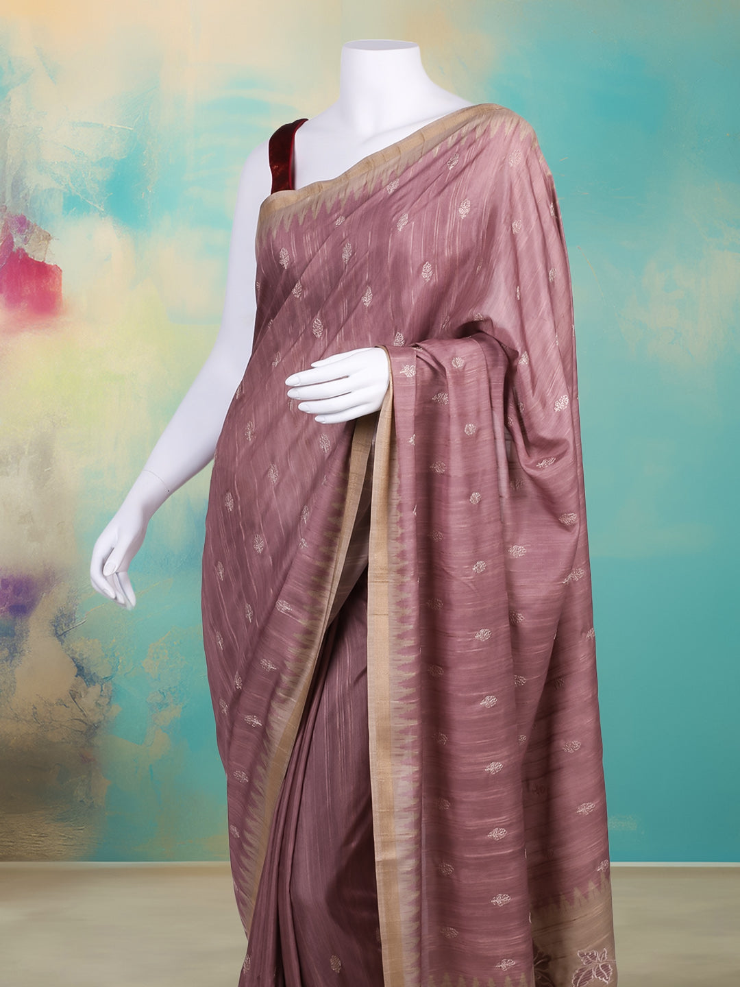 Printed &amp; Embroidered Booti Art Silk Saree