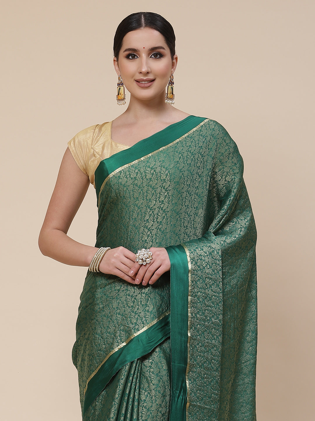 Light Brocade Georgette Plain Saree