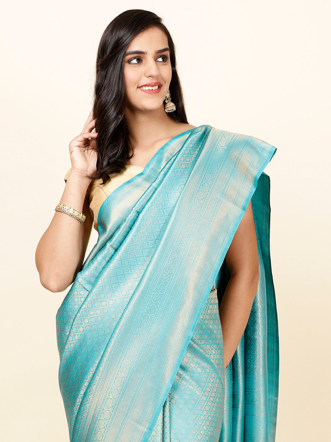 Zari Jaal Woven Handloom Saree