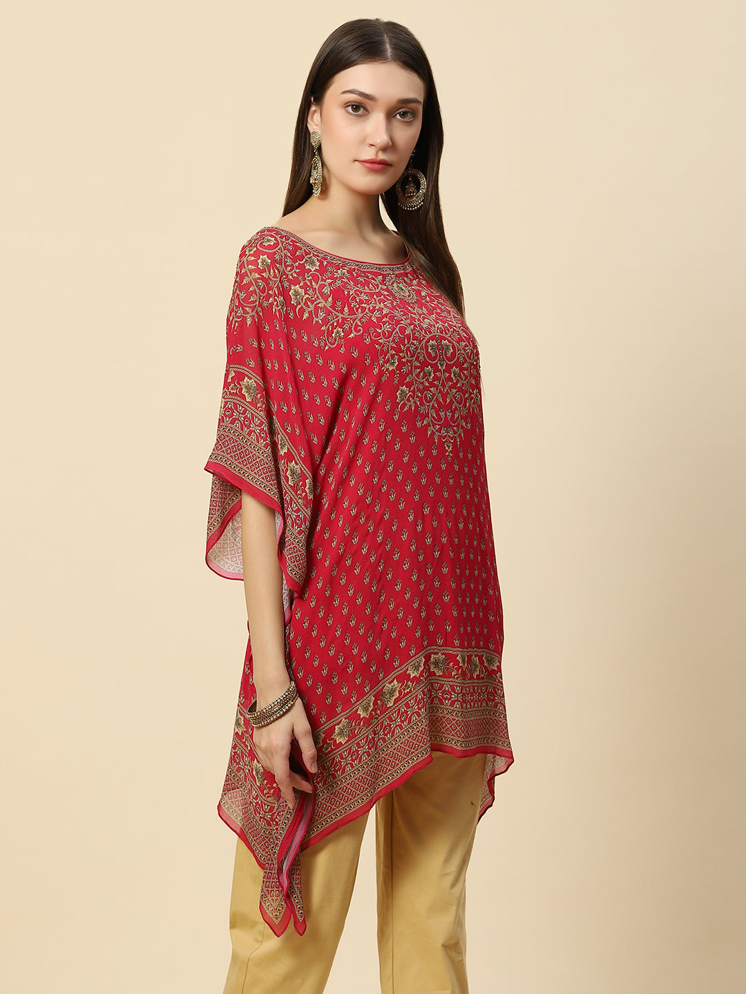 Digital Printed Georgette Kaftan Kurta