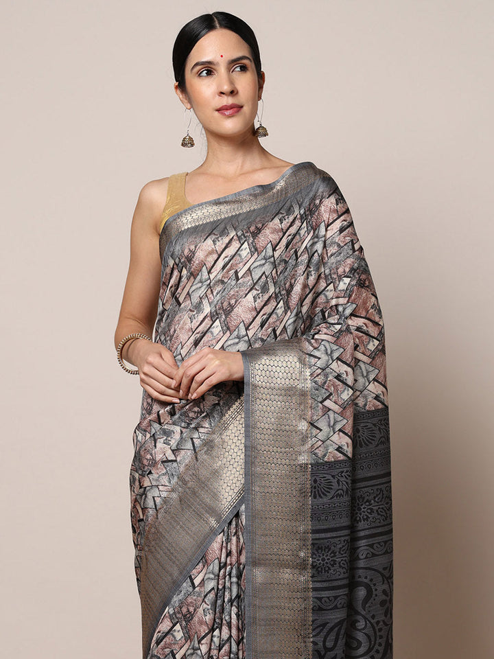 Printed Dola Silk Saree