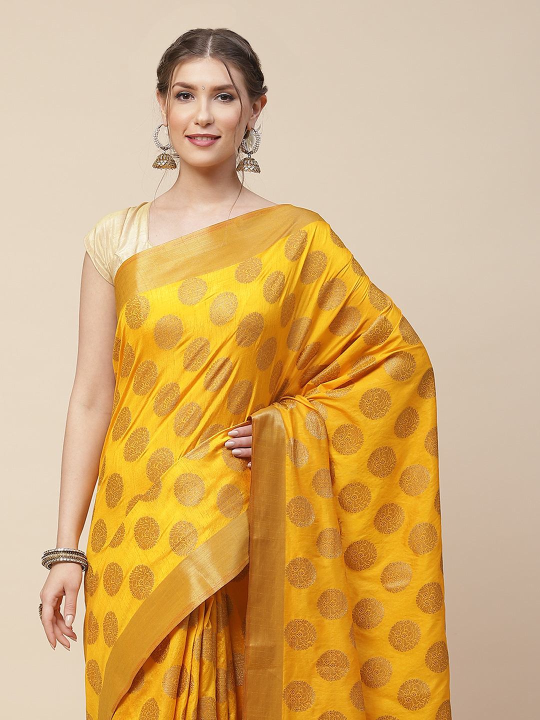 Ethnic Motifs Art Handloom Woven Saree