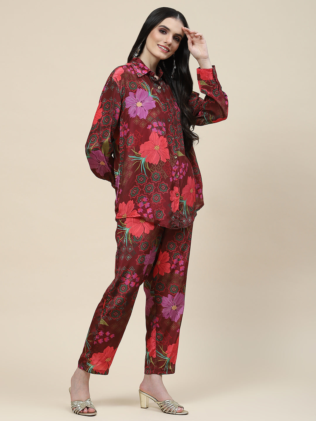 Printed Crepe Kurti With Pants