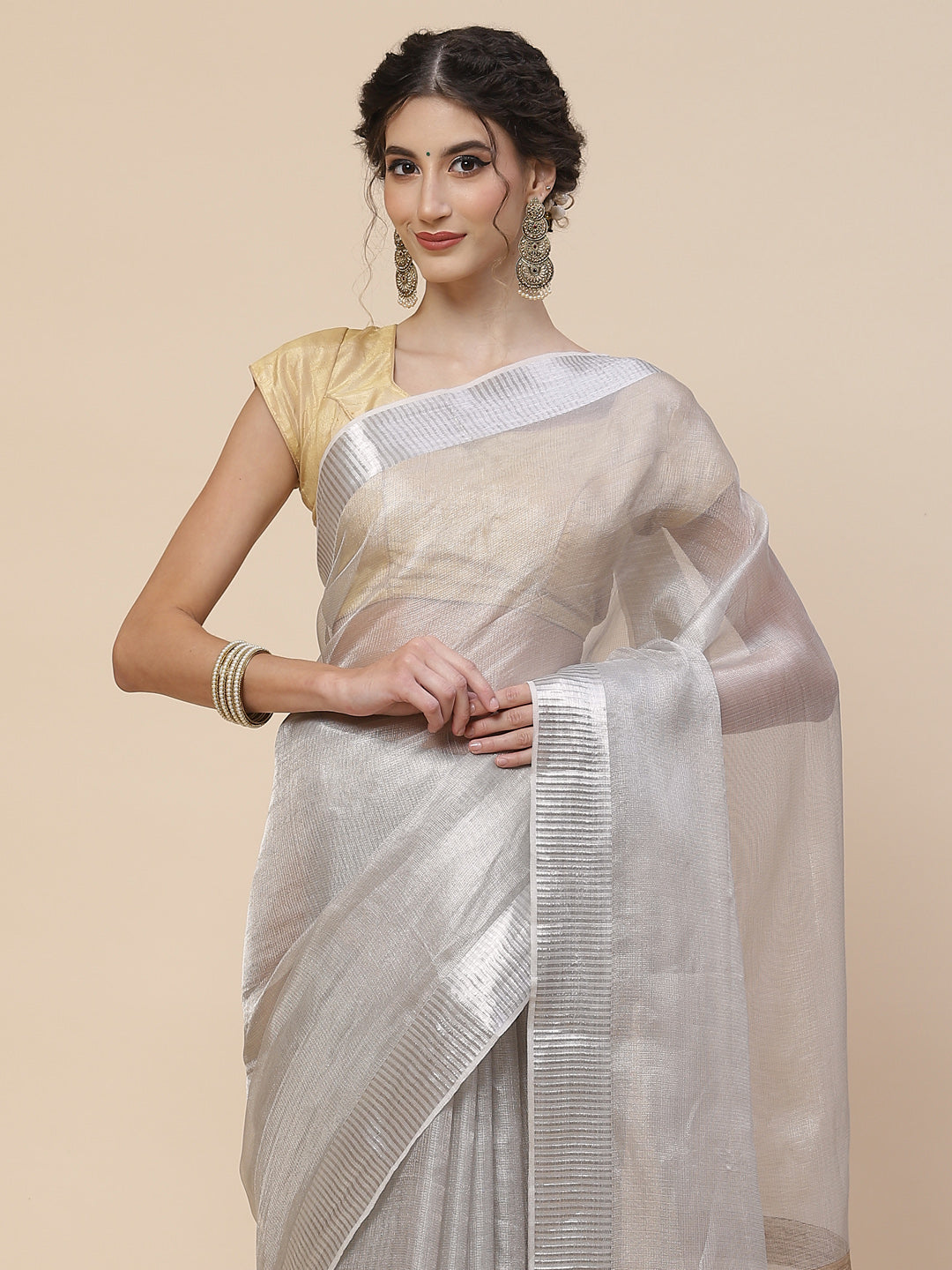 Zari Border Cotton Woven Saree