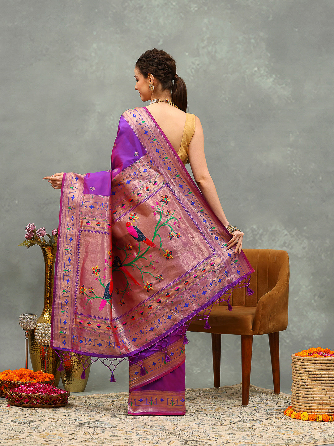 Woven Design Cotton Blend Saree
