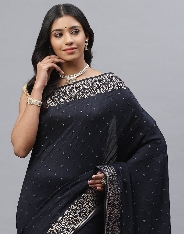 Dupion Silk Embroidery Saree