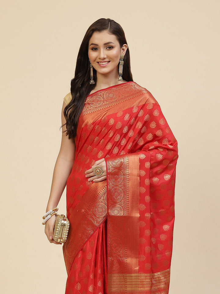 Zari Border Booti Handloom Woven Saree